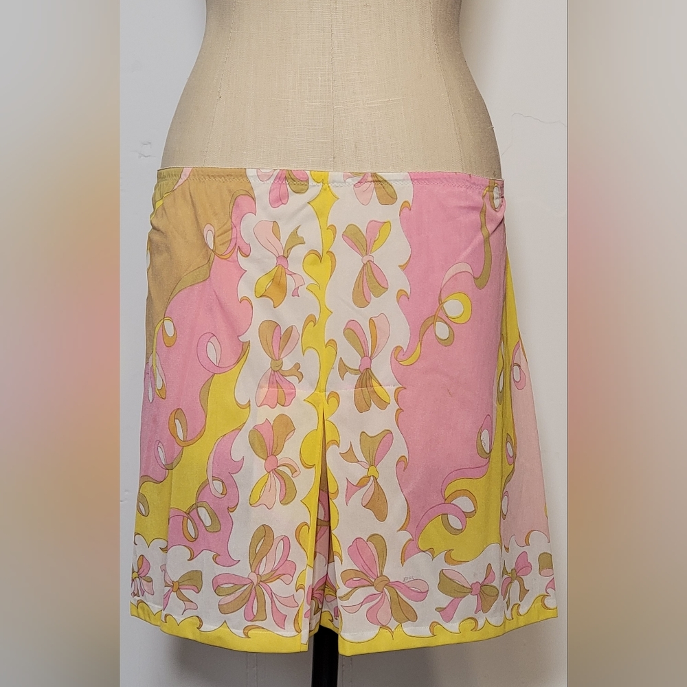 Emilio Pucci for Fromfit Rogers slip. Pink, white, yellow, mustard. Size Large.